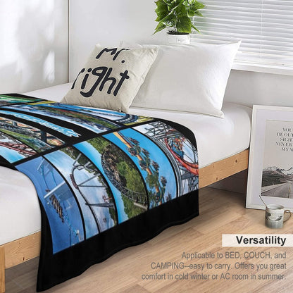 This Is How I Roll Roller Coaster Collage Throw Blanket