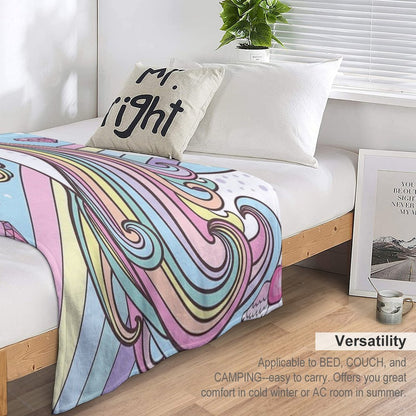 Unicorn Blue Throw Blanket