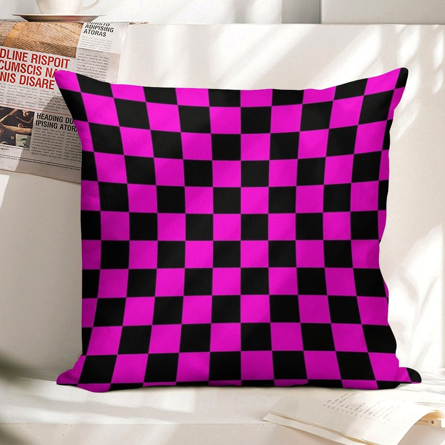 Garry's Mod Missing Textures Pattern (High Quality) Linen Throw Pillow Cover