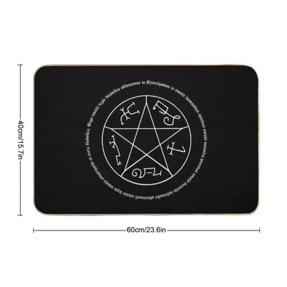 Devil's Trap with Exorcism Scripture Supernatural Quote Bath Mat
