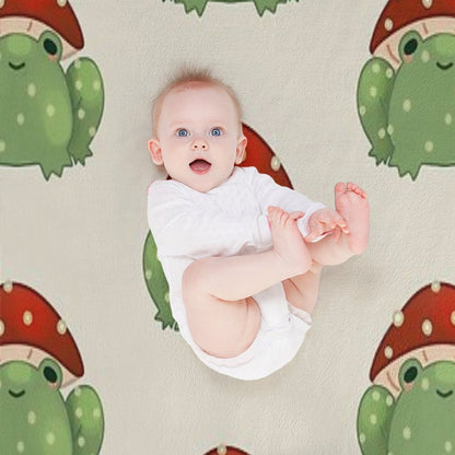 Mushroom Frog Throw Blanket