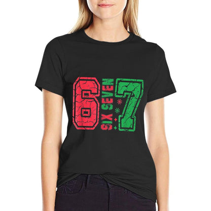 Retro 67 Funny Six Seven Meme 6 7 Number Christmas  Affordable Price T-Shirt