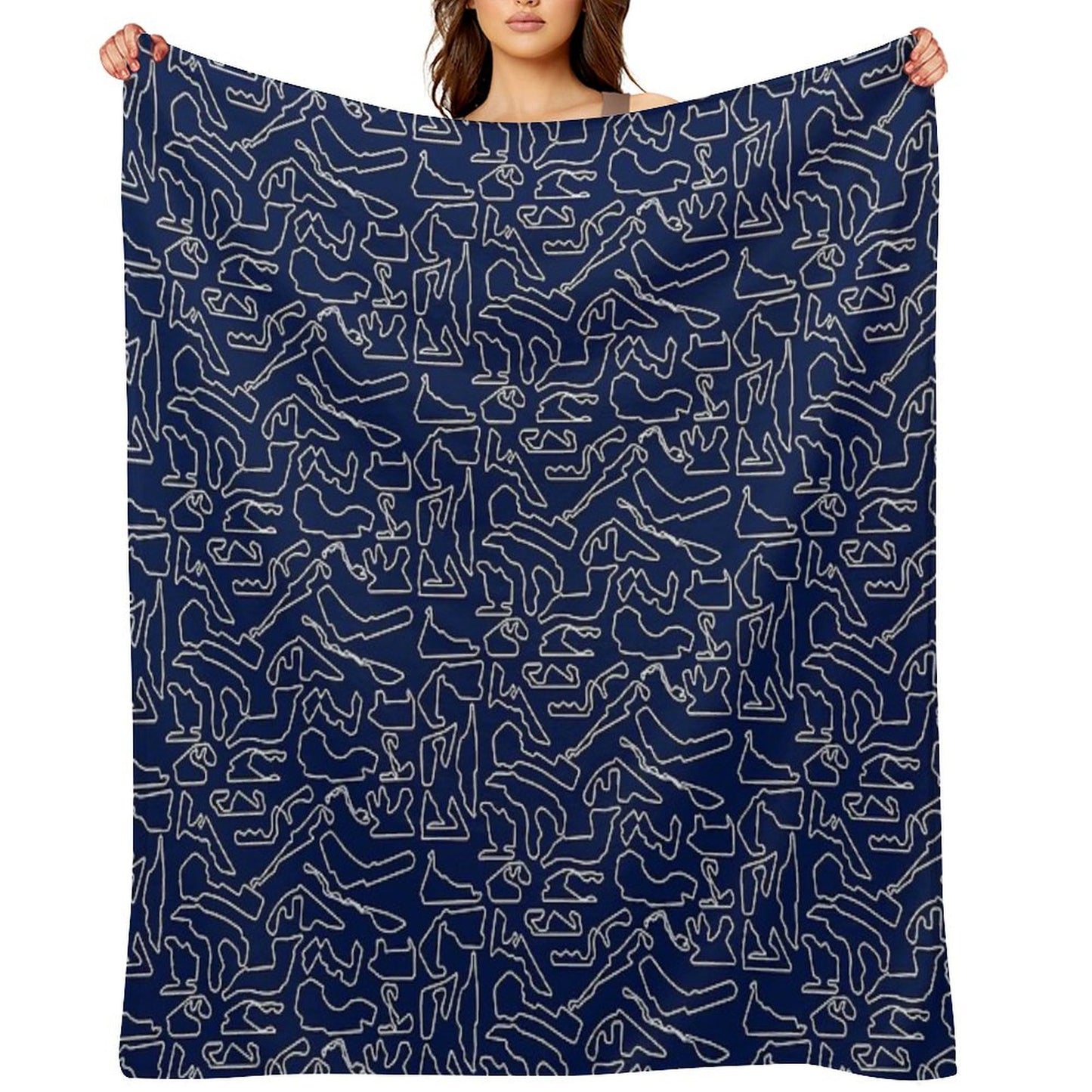 F1 Tracks 2023 (Dark Blue) Throw Blanket