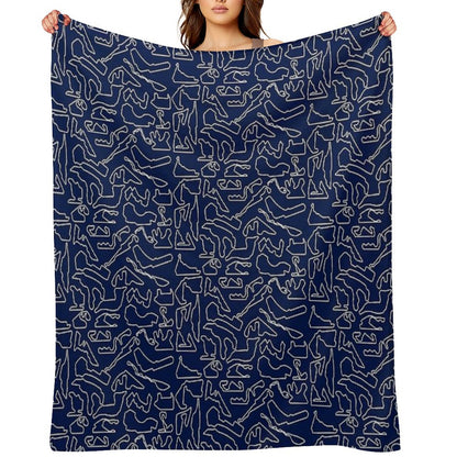 F1 Tracks 2023 (Dark Blue) Throw Blanket