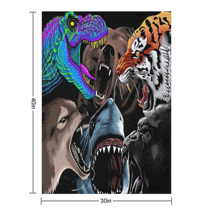 Animal Attack Throw Blanket