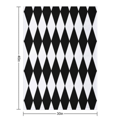 Black White Harlequin Throw Blanket