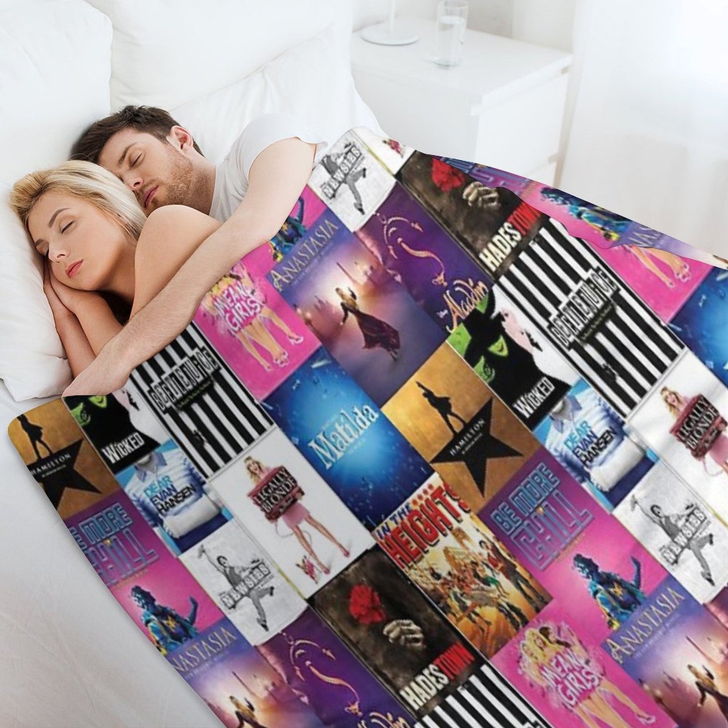 Musical Playbill Collage Throw Blanket