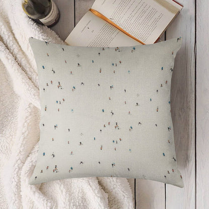 Ski Slopes Linen Throw Pillow Cover
