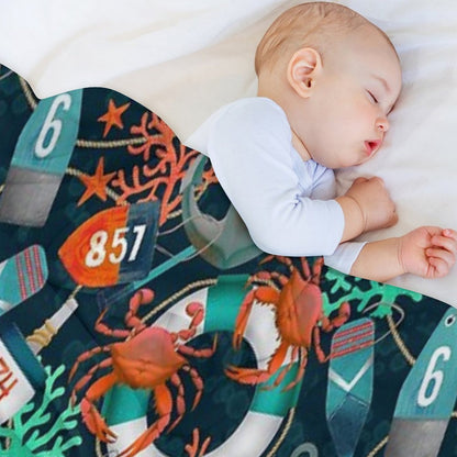 Nautical Junkyard Throw Blanket