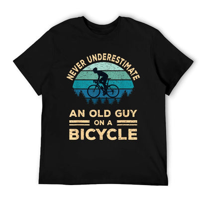Never Underestimate An Old Guy On A Bicycle Funny Cycling T-Shirt