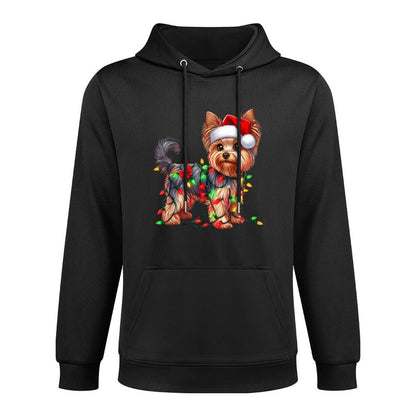 Xmas Santa Outfit Yorkie For This Christmas Customizable Surface Hoodie