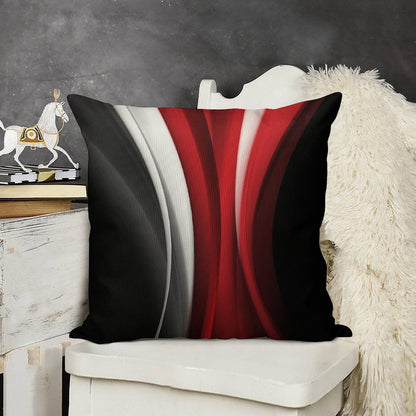 Red And White Linen Throw Pillow Cover