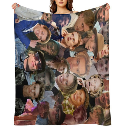 Jamie Campbell Bower Photo Collage Throw Blanket