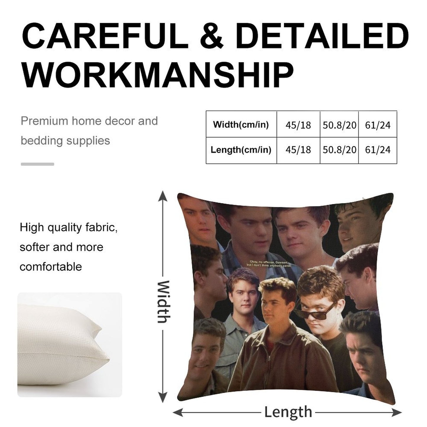 Joshua Jackson Collage Linen Throw Pillow Cover