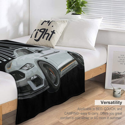 MACH 1 Mustang GT 5.0L V8 Performance Car Fighter Jet Gray Throw Blanket