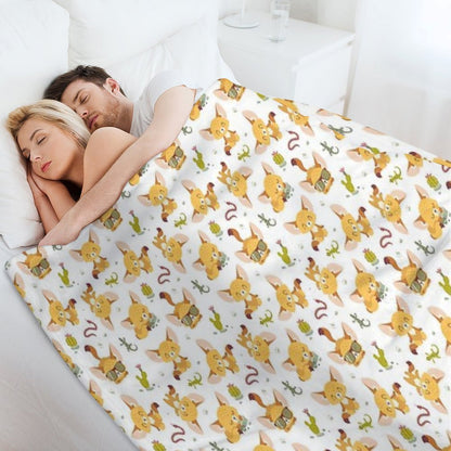 Cartoon Style Fenech Throw Blanket