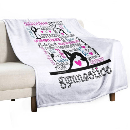 Gymnastics Tri-Color Typography Throw Blanket