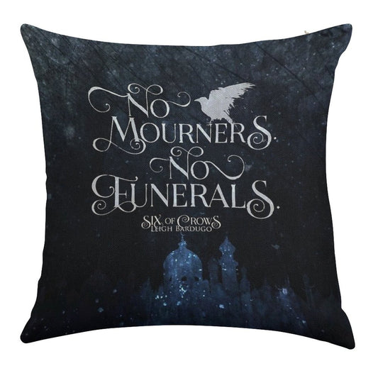Six of Crows, No Mourners No Funerals, Kaz Brekker Linen Throw Pillow Cover