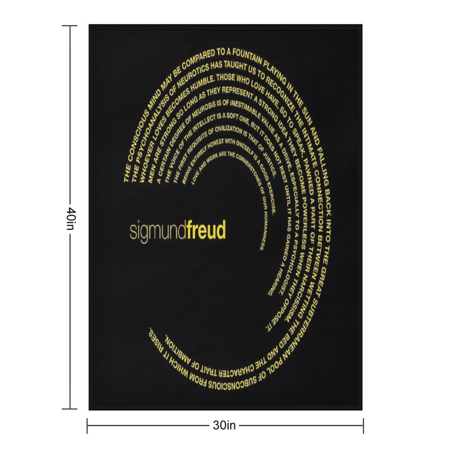 Sigmund Freud Quotes. (gold) Throw Blanket