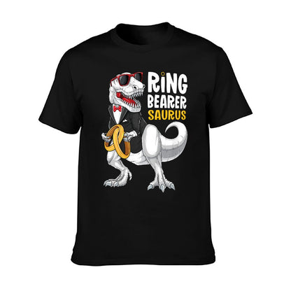 Kids Ring Bearer Saurus Shirt Tux T Rex Wedding Boys Ring Bearer T-Shirt