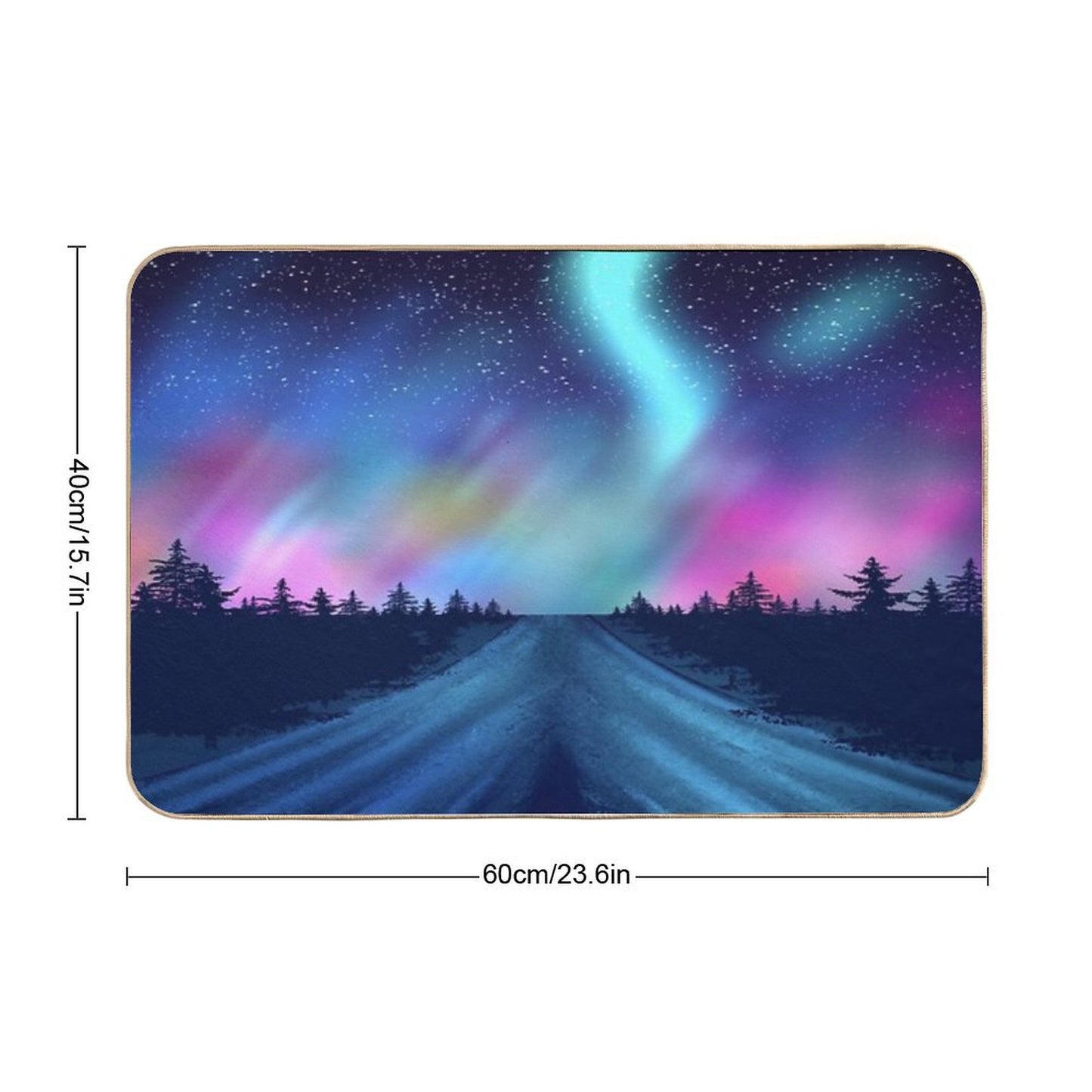 North Aurora Borealis Reflection Bath Mat