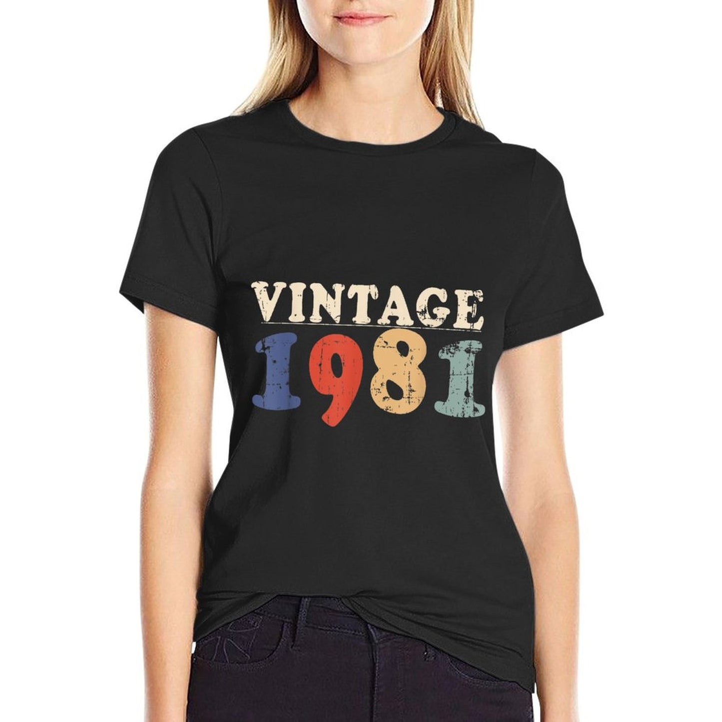 1981 40th Birthday Gift Vintage Retro Men Women 40 Years Old  Durable T-Shirt