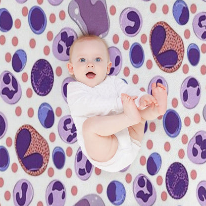 Large White Blood Cell Pattern Throw Blanket