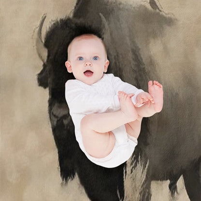 American Buffalo  -  Plains Bison Throw Blanket