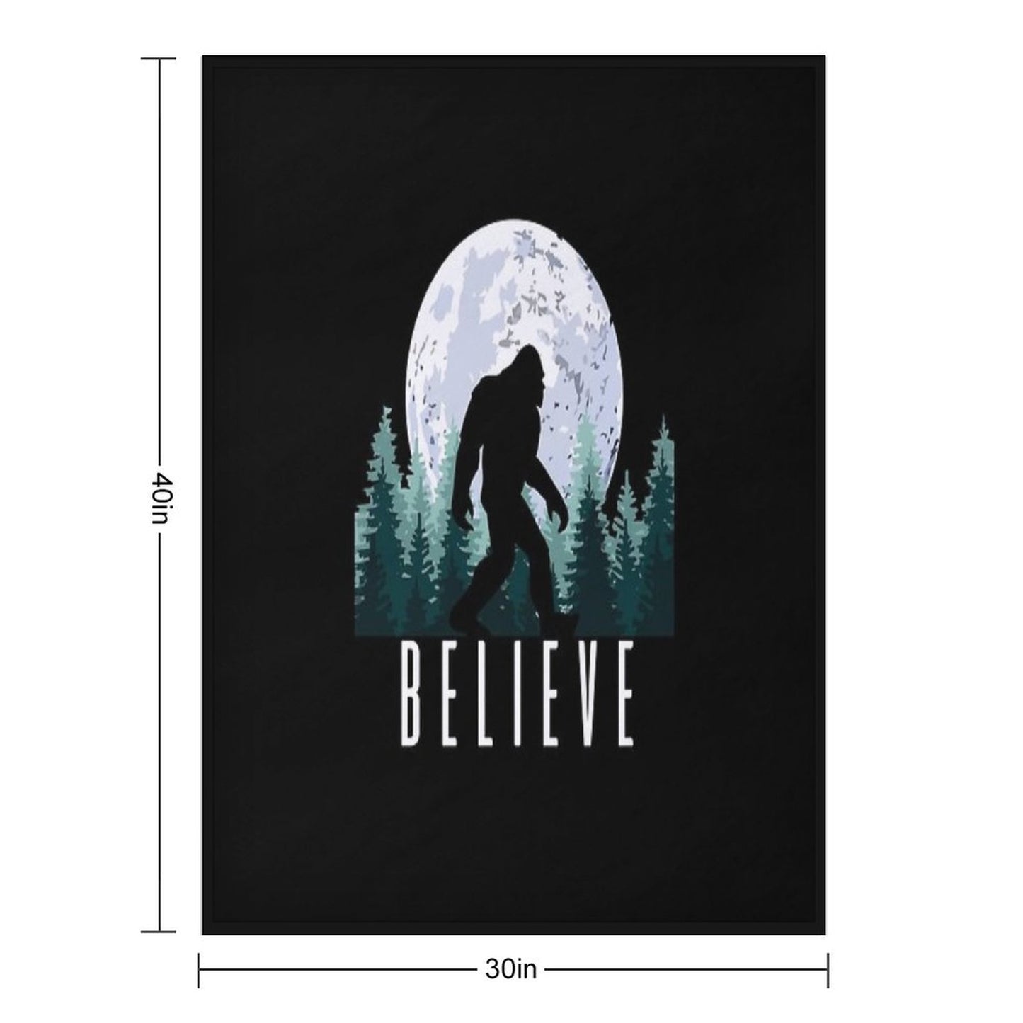 Bigfoot Believe  Sasquatch Throw Blanket