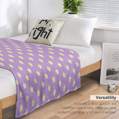 Yellow Stars on Purple Pop Throw Blanket
