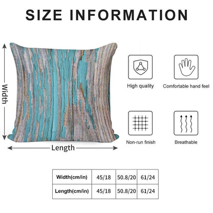 Shabby Rustic Weathered Wood Turquoise Soft Fade-Resistant Throw Pillow
