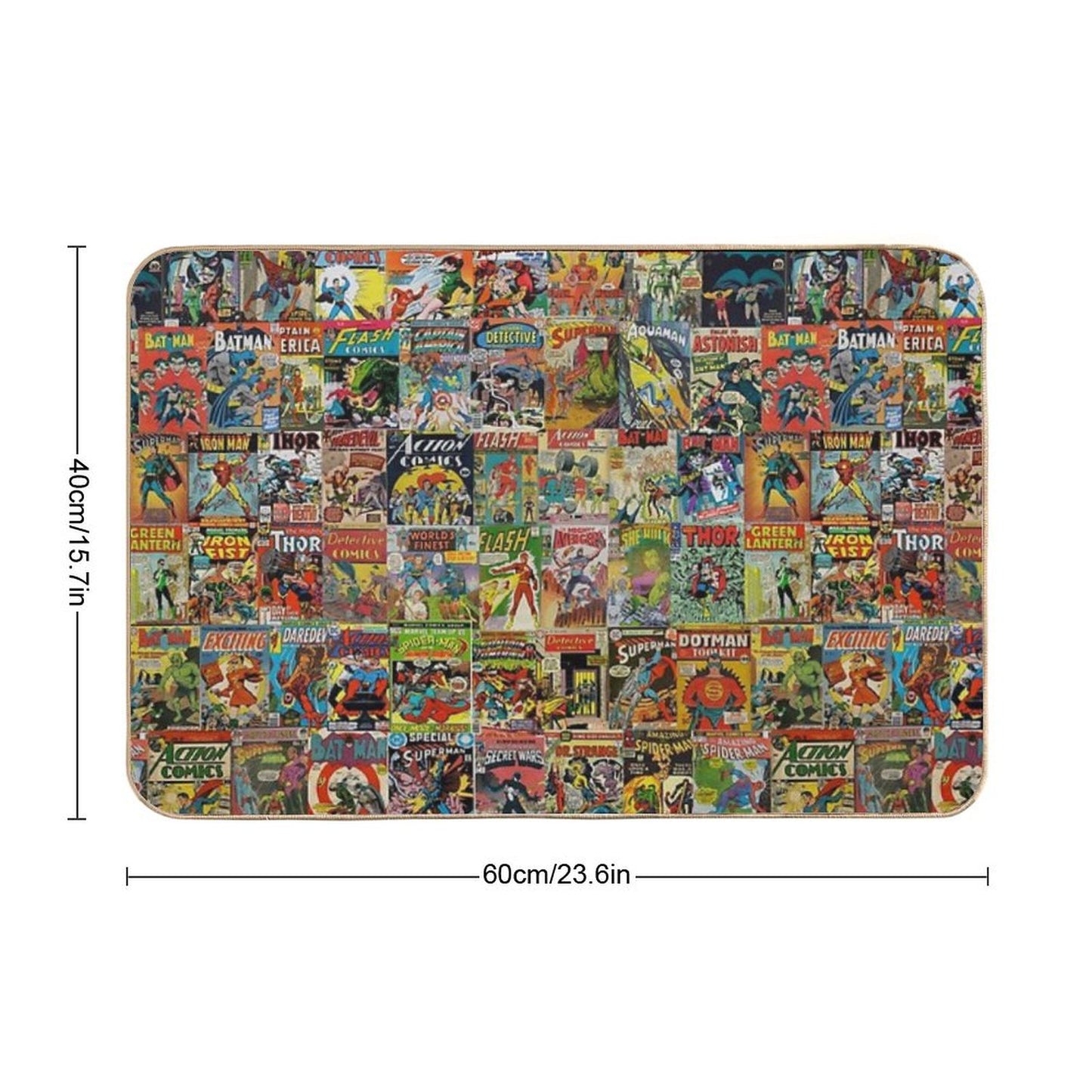 Vintage Comic Book Pattern Bath Mat