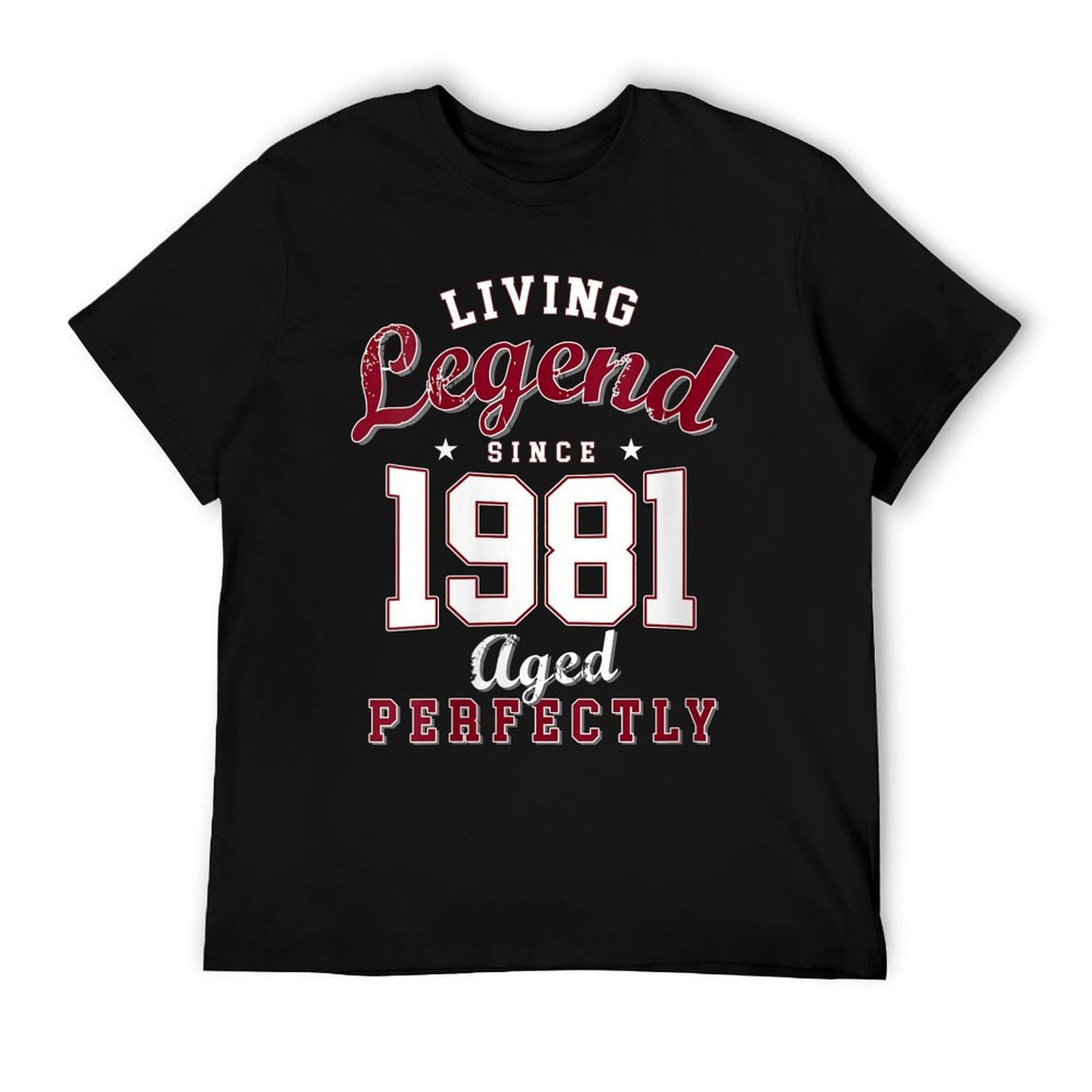 Womens 40th Birthday Living Legend Born in 1981 40 Years Old  Ribbed Collar T-Shirt