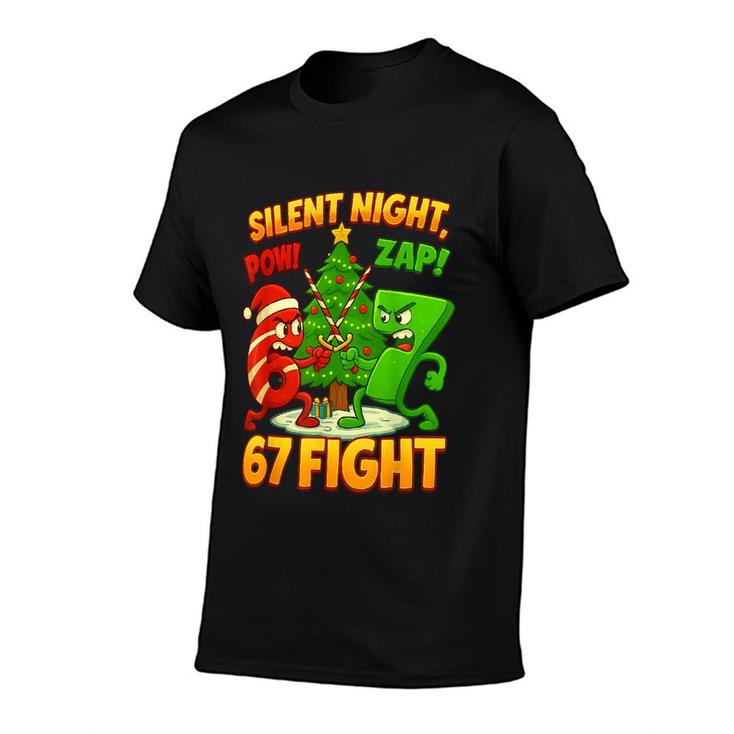 Silent Night 67 Fight Funny Christmas Six Seven  Relaxed-fit T-Shirt