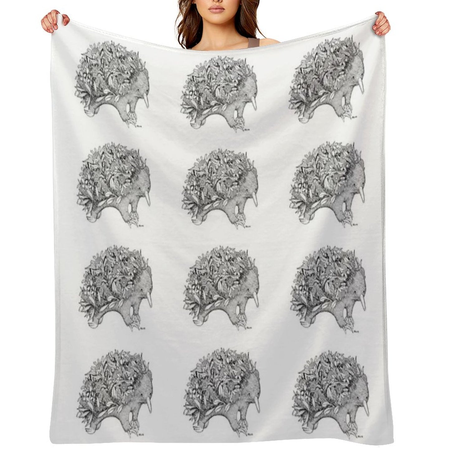 Botanical Echidna Throw Blanket