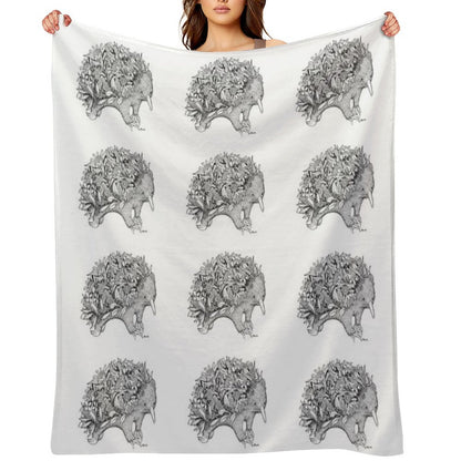 Botanical Echidna Throw Blanket