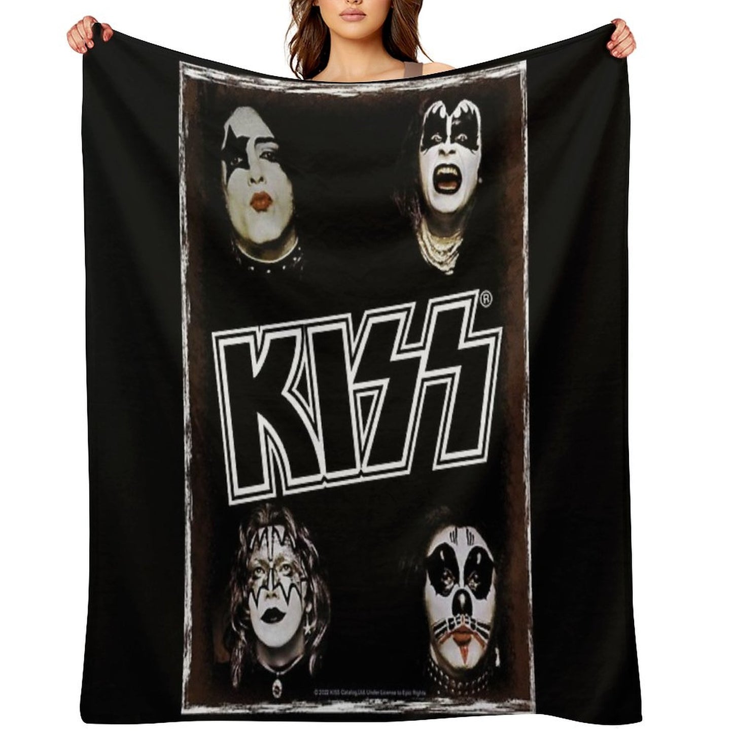 Vintage Kiss Original Band Throw Blanket