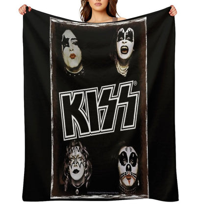 Vintage Kiss Original Band Throw Blanket