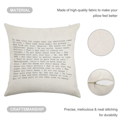 The Night That The Skeletons Came to Life Linen Throw Pillow Cover