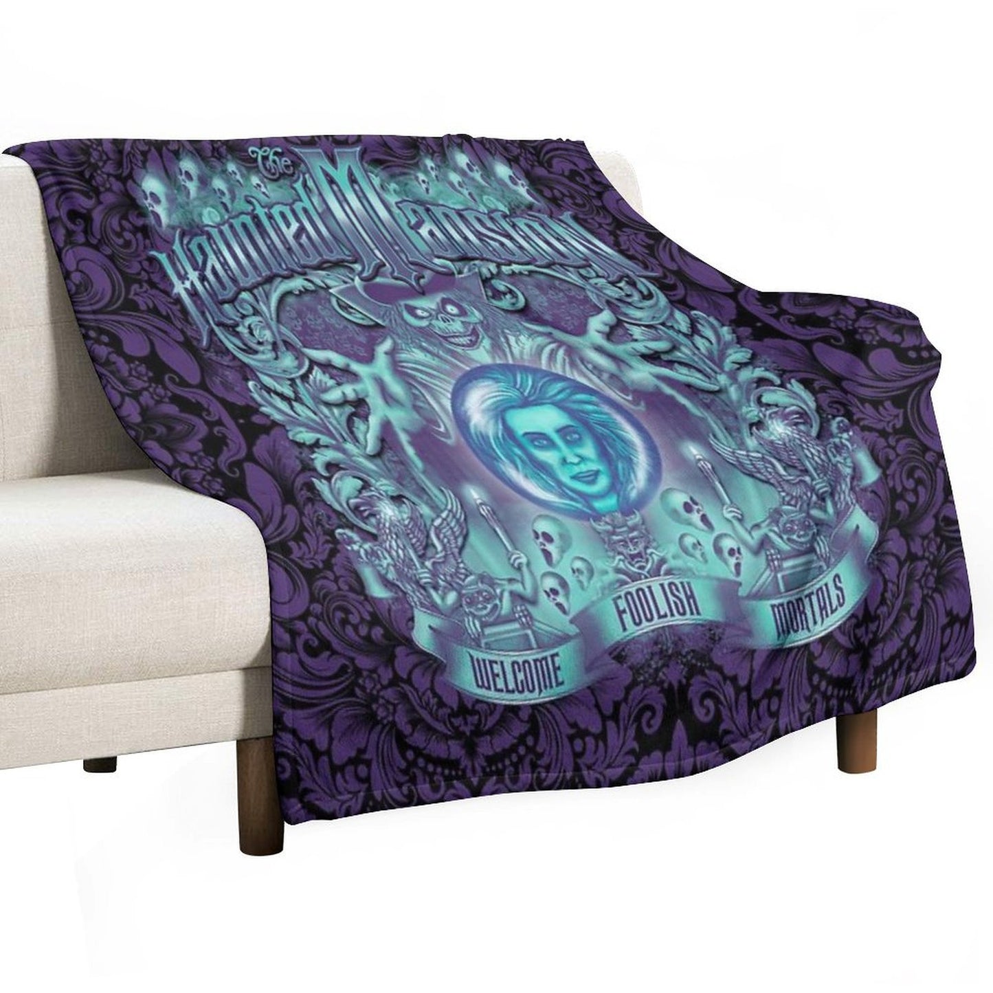 Haunted Mansion Ornate Design Throw Blanket