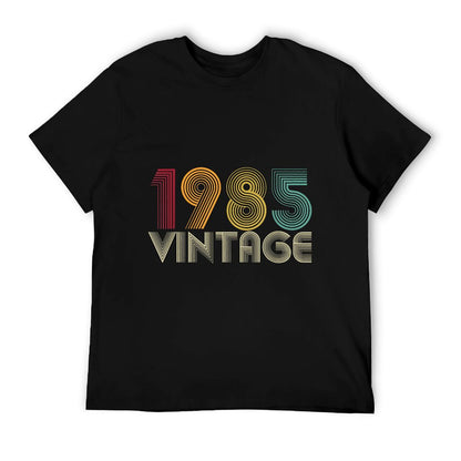 40th Birthday Gift 40 Years Old Men Women Retro Vintage 1985  Ribbed Collar T-Shirt