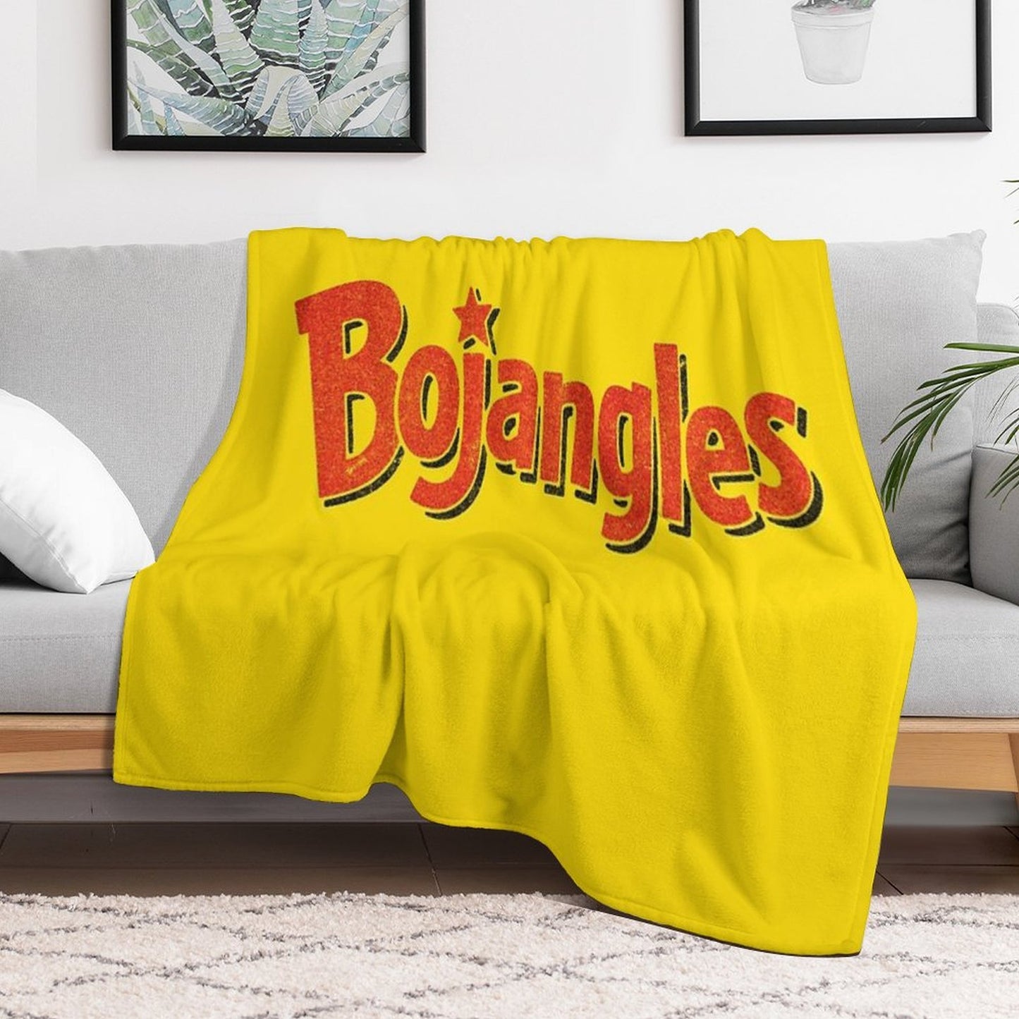 Bojangles - Vintage Faded Texture Logo Throw Blanket
