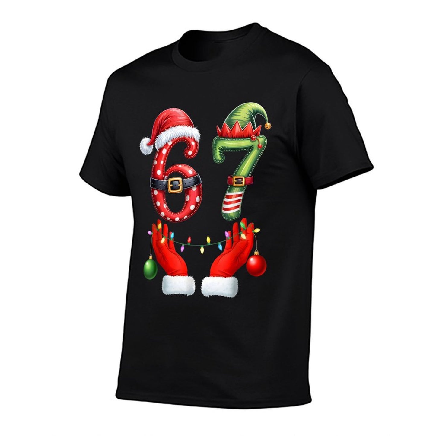 Funny 67 Christmas 6 7 Meme Pajamas Holiday Gen Alpha Slang  Vintage-inspired T-Shirt