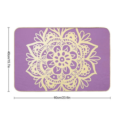 Purple And Gold Mandala Bath Mat