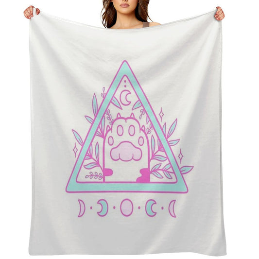 Witchy Cat Paw 02  Nikury Throw Blanket