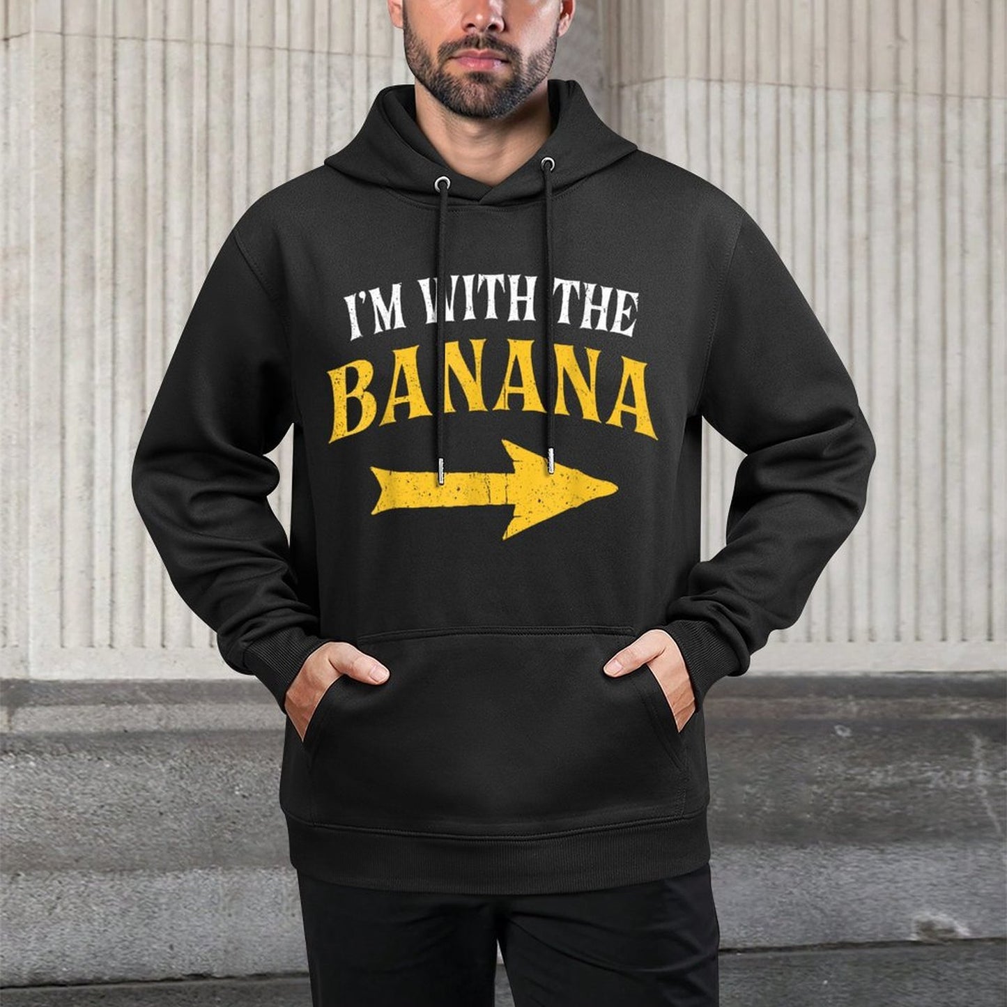 Im With The Banana Costume Halloween Matching Couple Casual Wear Hoodie