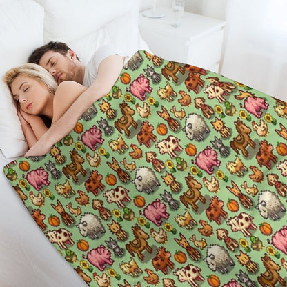 Stardew Valley Farm Animals Throw Blanket
