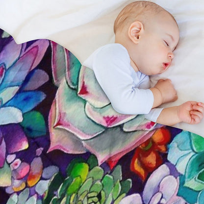 Succulent Garden Throw Blanket