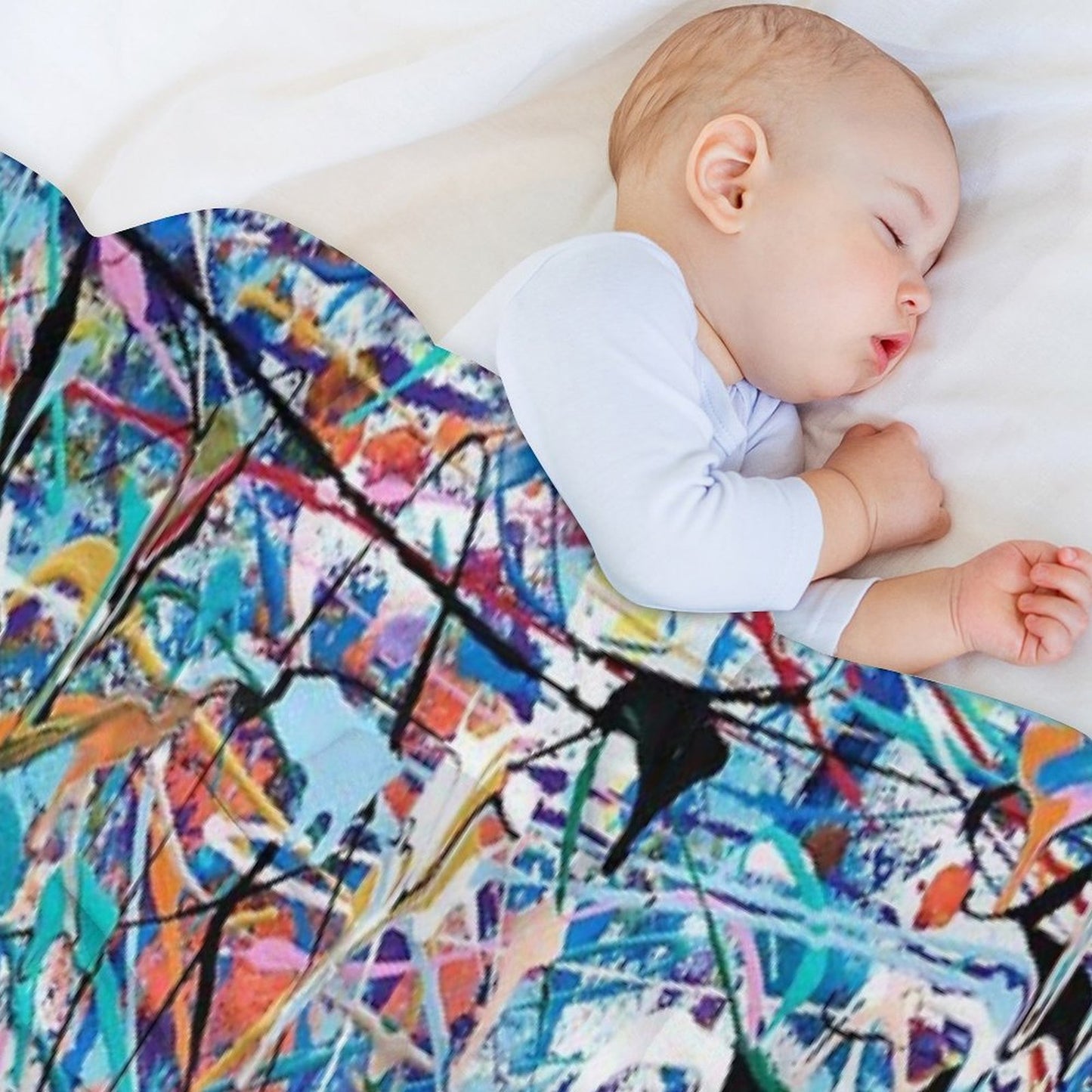 Blue Composition Throw Blanket