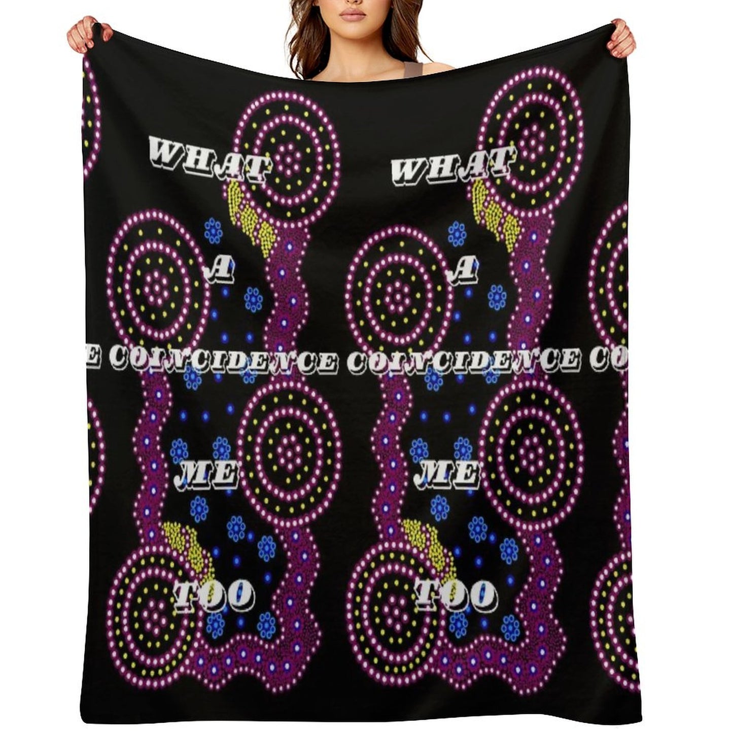 Indigenous Dot Painting Design (What A Coincidence Me Too) Throw Blanket